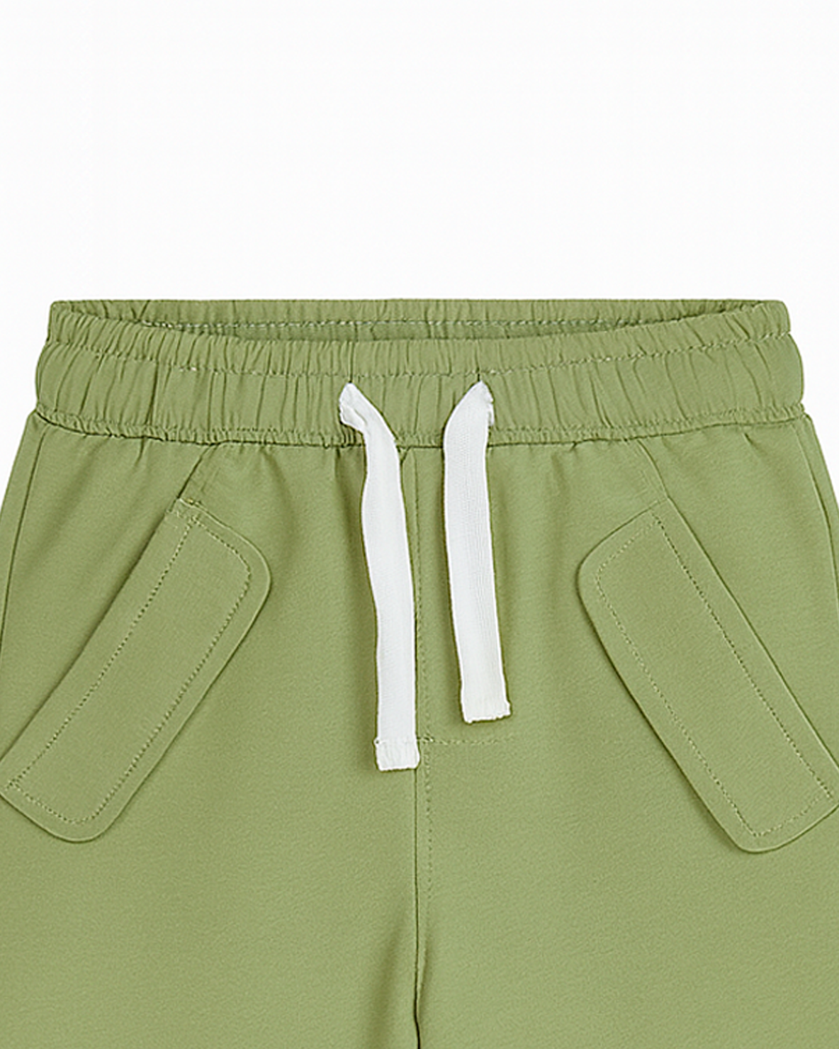 Pantalón Jogger Verde con Cordón Blanco