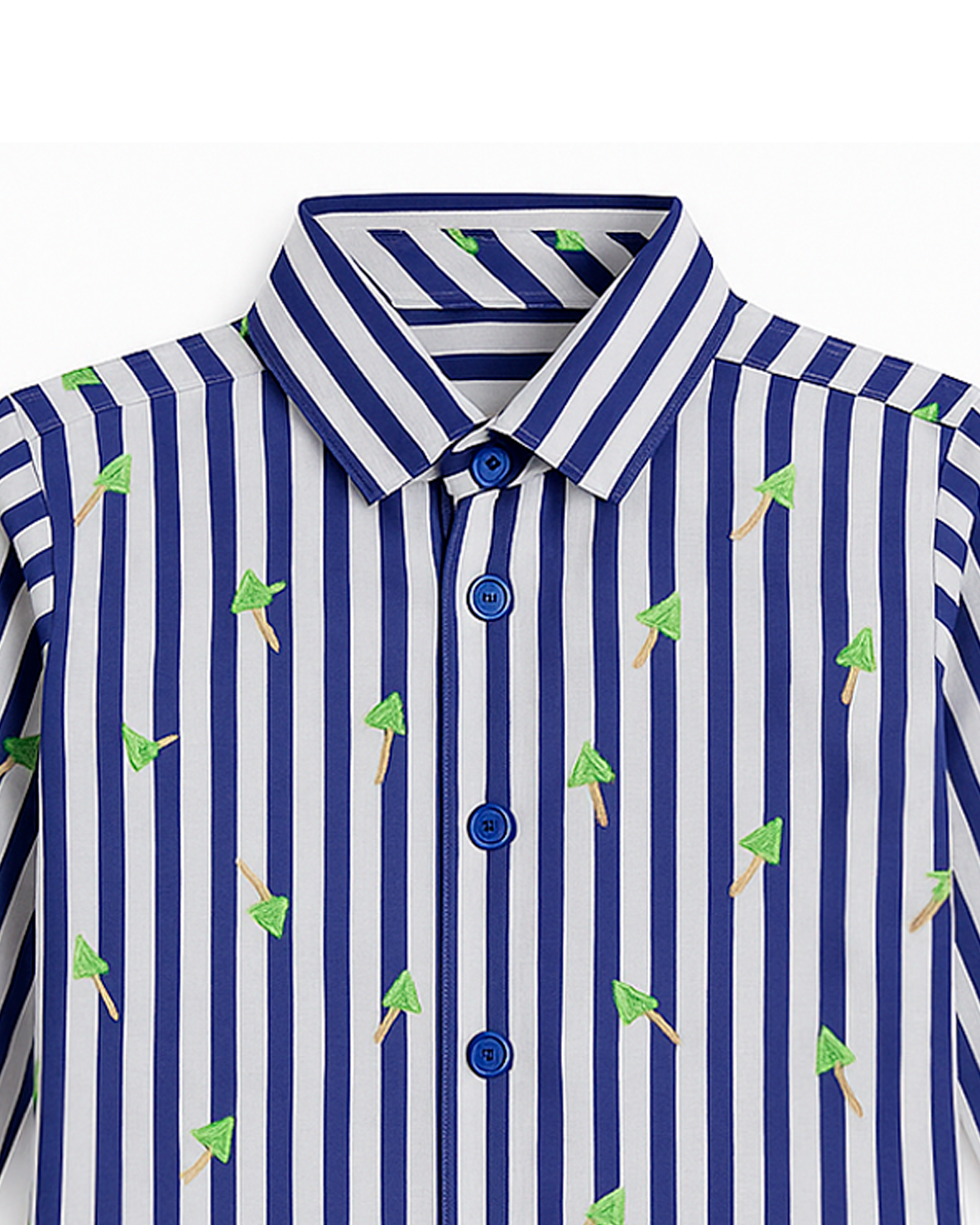 Camisa Niño a Rayas con Estampado de Hongos