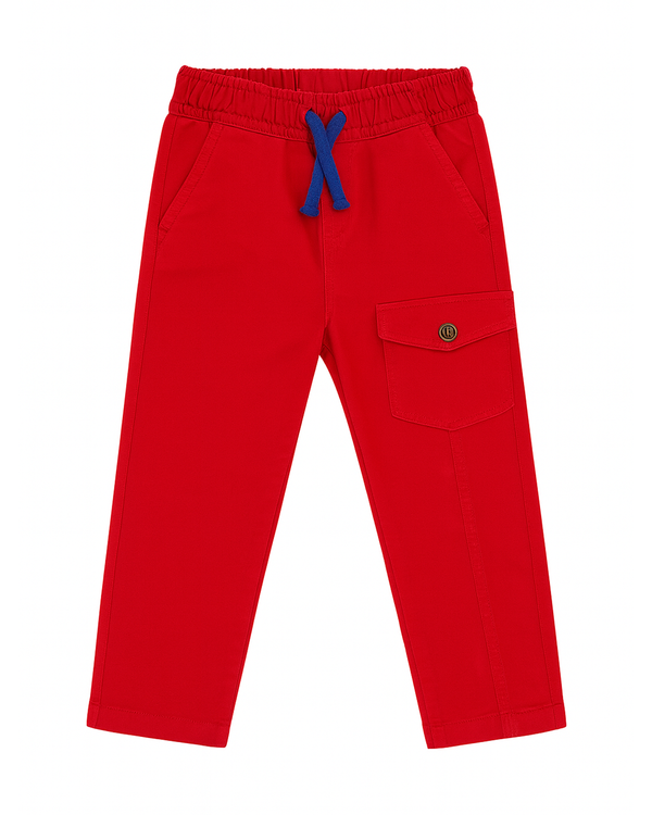 Pantalón de Niño Rojo con Bolsillo Cargo