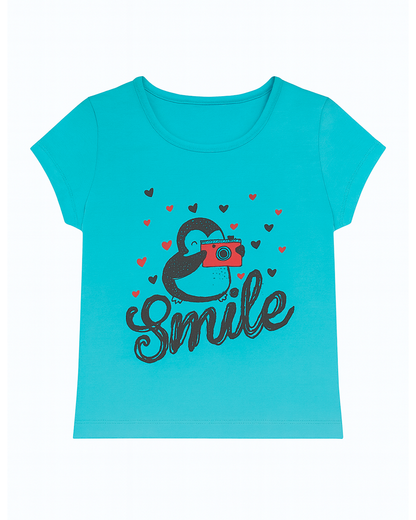 Blusa basica para niña Azul