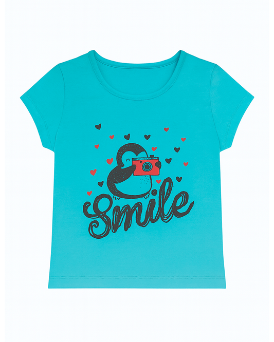 Blusa basica para niña Azul