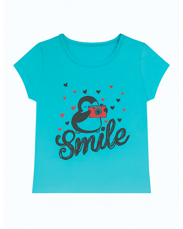 Blusa basica para niña Azul