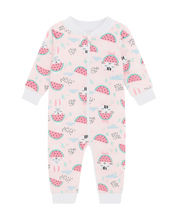 Pijama Enteriza Infantil Rosada con Sandías