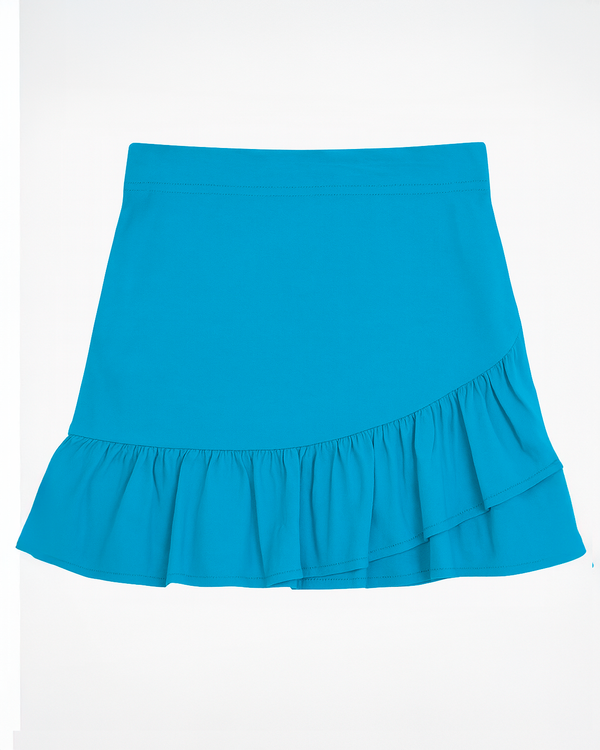 Falda Niña con Volante en Color Azul Turquesa