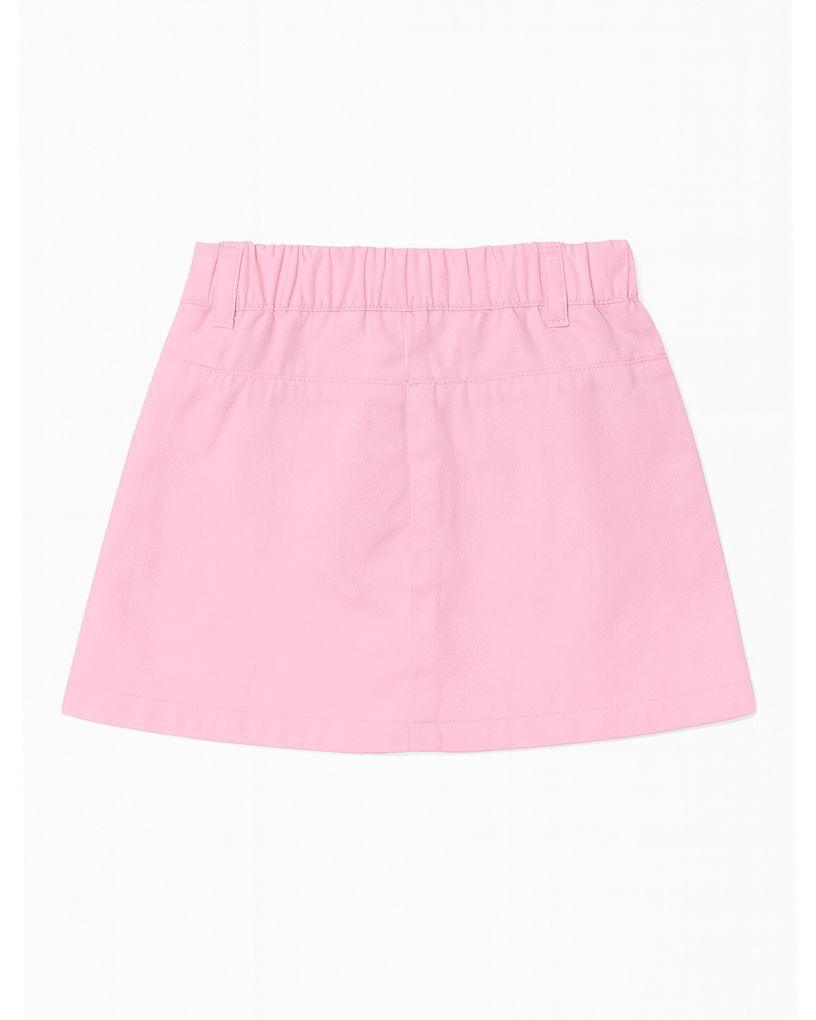 Falda rosa con botones frontales y bolsillos
