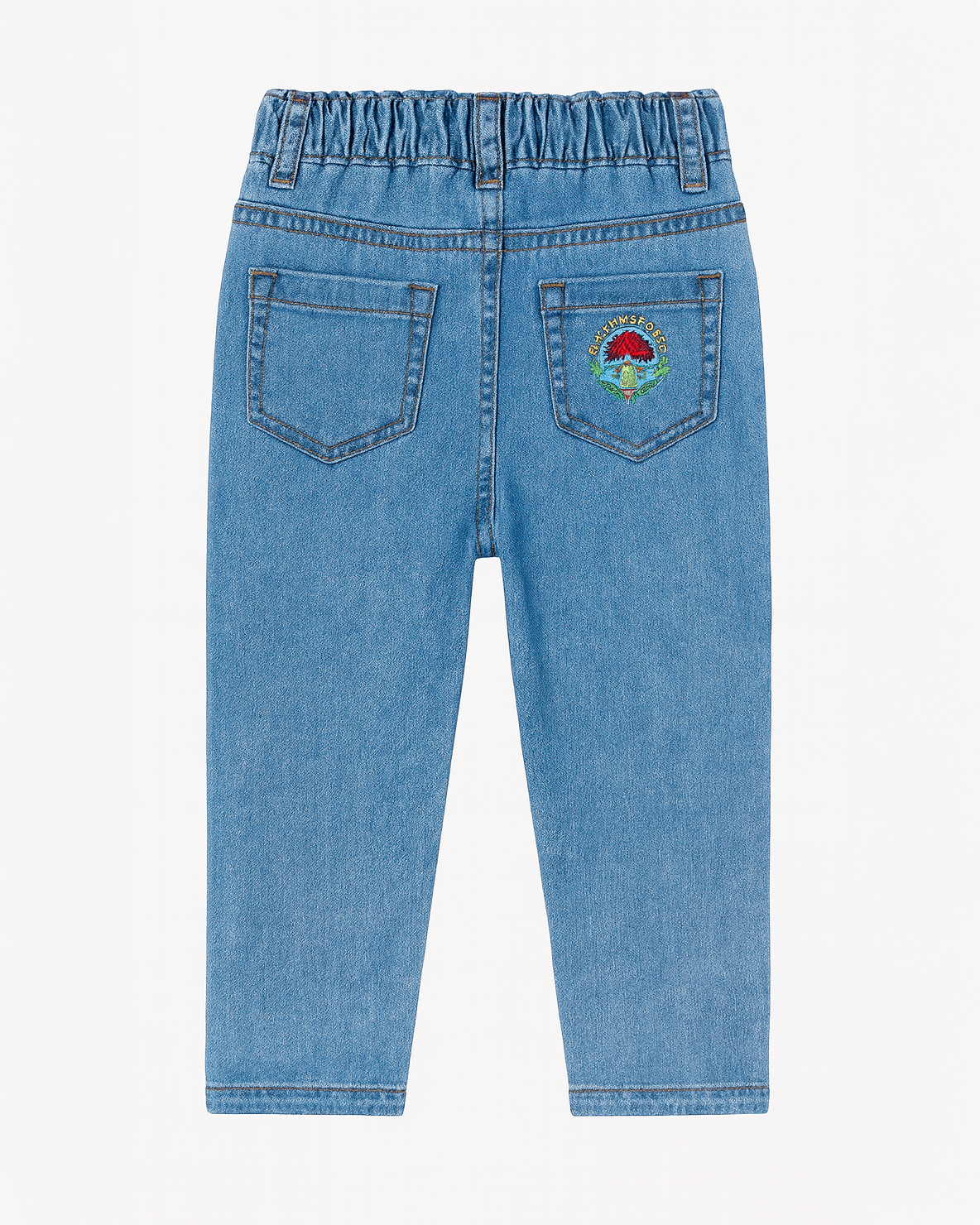Pantalón de Jean con Cintura Elástica y Bordado