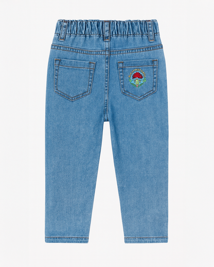 Pantalón de Jean con Cintura Elástica y Bordado