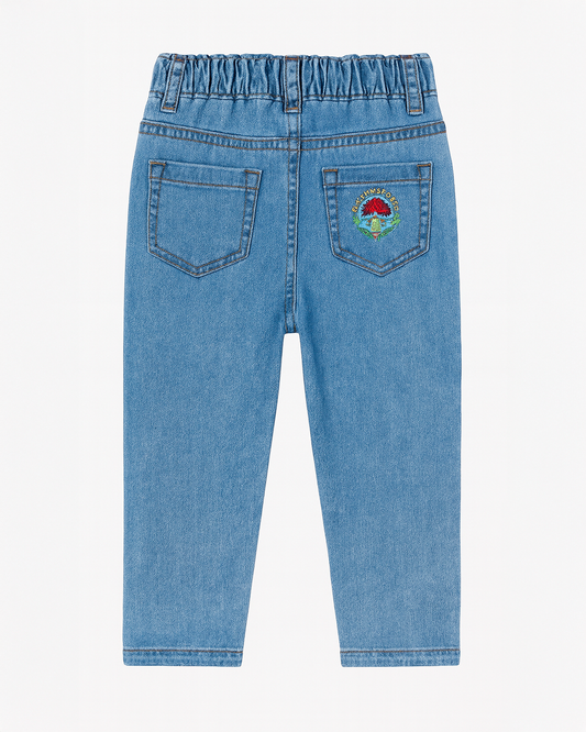 Pantalón de Jean con Cintura Elástica y Bordado