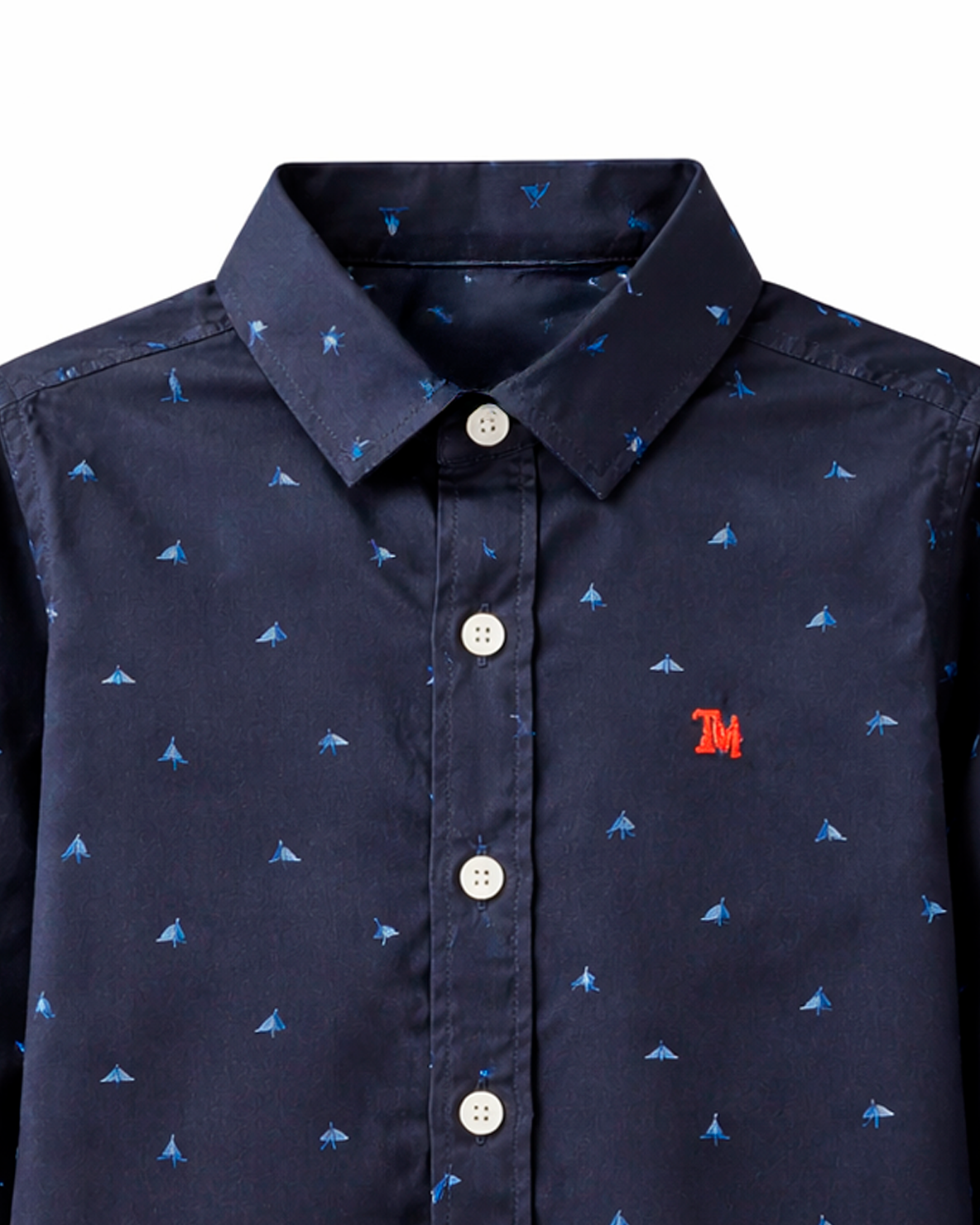 Camisa Infantil Azul Oscuro con Estampado Mini