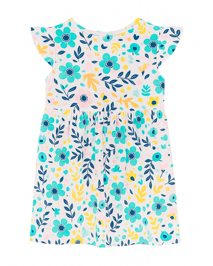 Vestido Infantil de Flores Multicolor