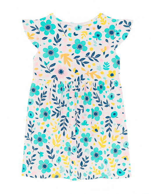 Vestido Infantil de Flores Multicolor