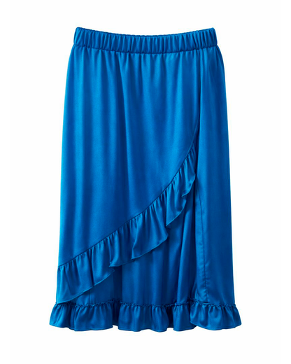 Falda Infantil Azul con Volantes