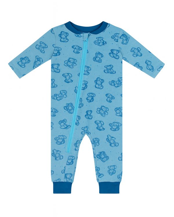 Enterizo Pijama Azul con Estampado de Hongos