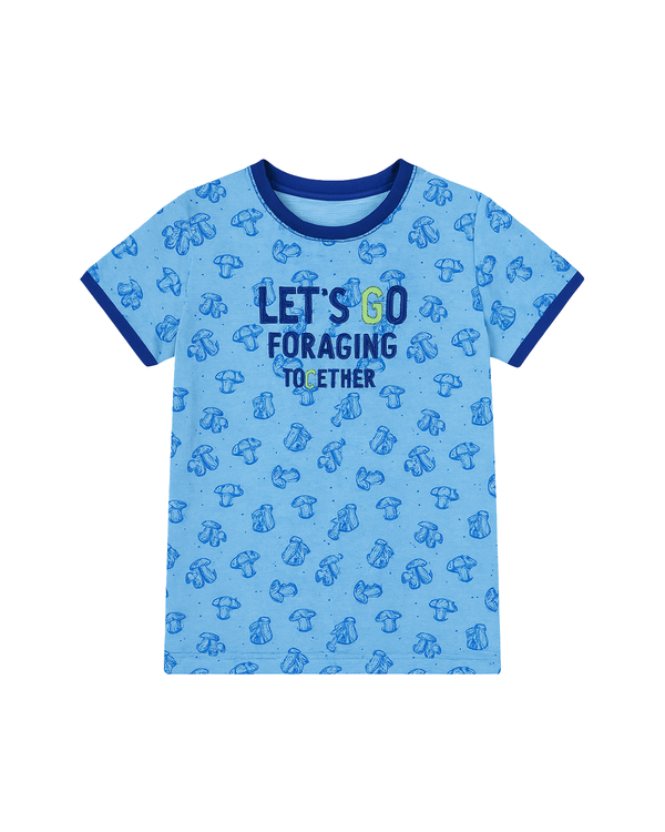 Camiseta Estampada- Azul Claro