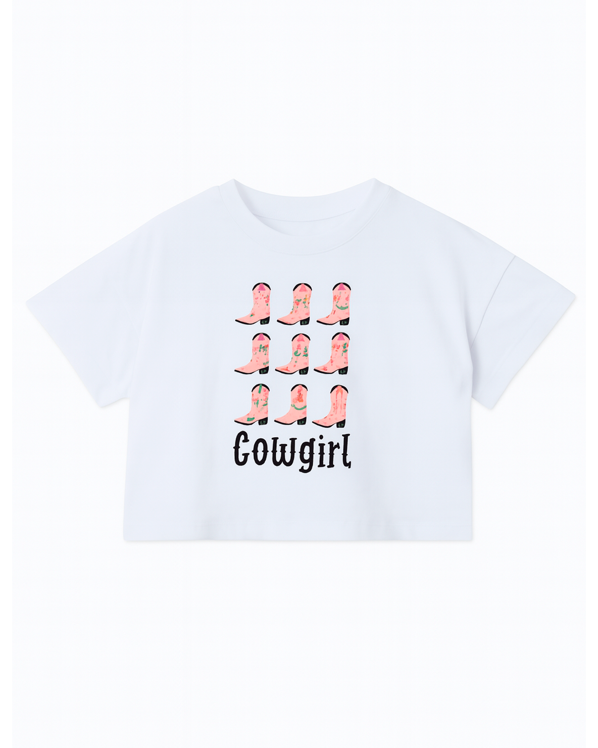 Camiseta Estilo Vaquera con Botas Rosadas