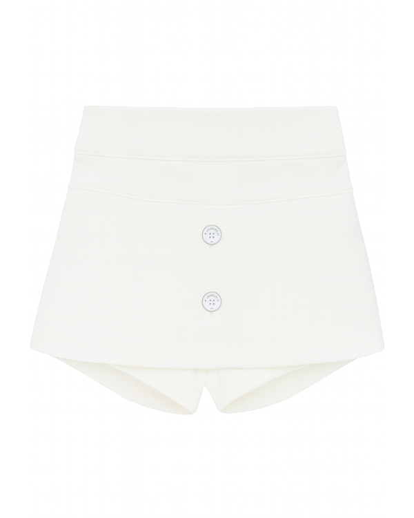 Falda-short blanca con botones decorativos