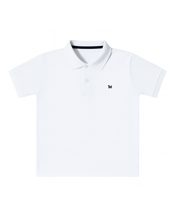 Polo básico para recien nacido niño blanco