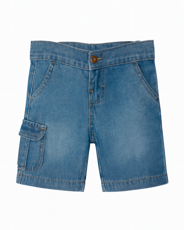 Bermuda Denim con Bolsillo tipo cargo