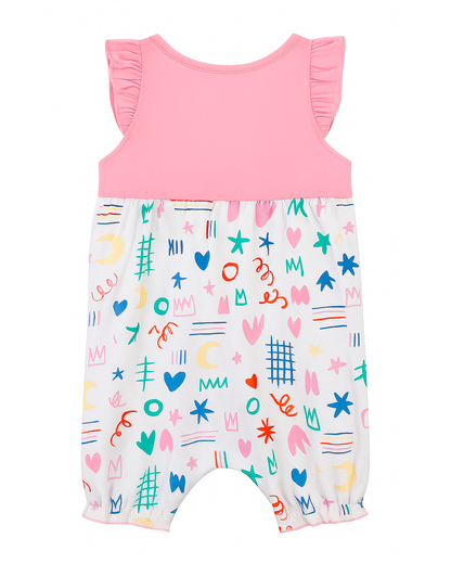 Enterizo de Bebé Rosa con Estampado Divertido Multicolor