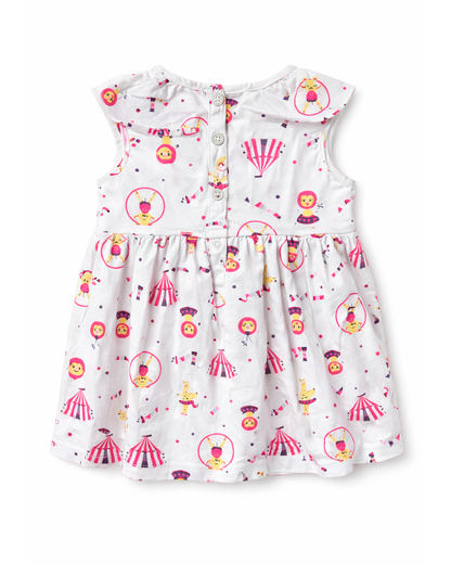 Vestido Bebé Estampado Circo con Moño Rosado