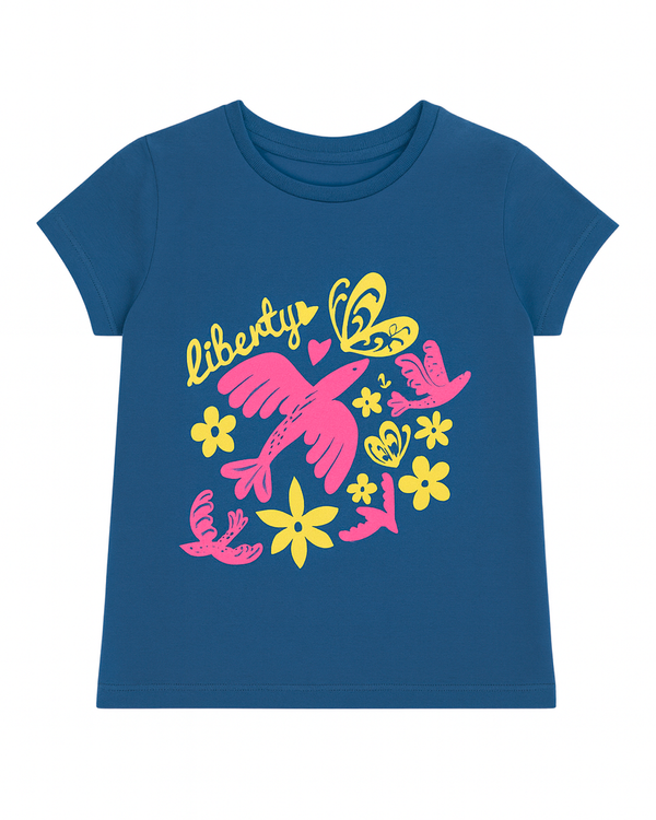 Blusa basica para niña Azul