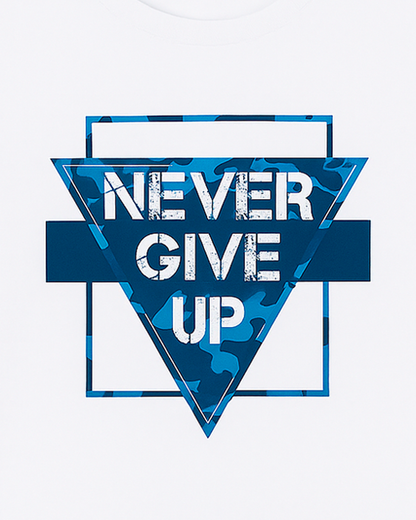 Pijama Infantil Azul con Estampado “Never Give Up”