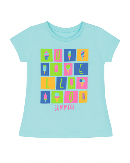 Blusa basica para niña Azul