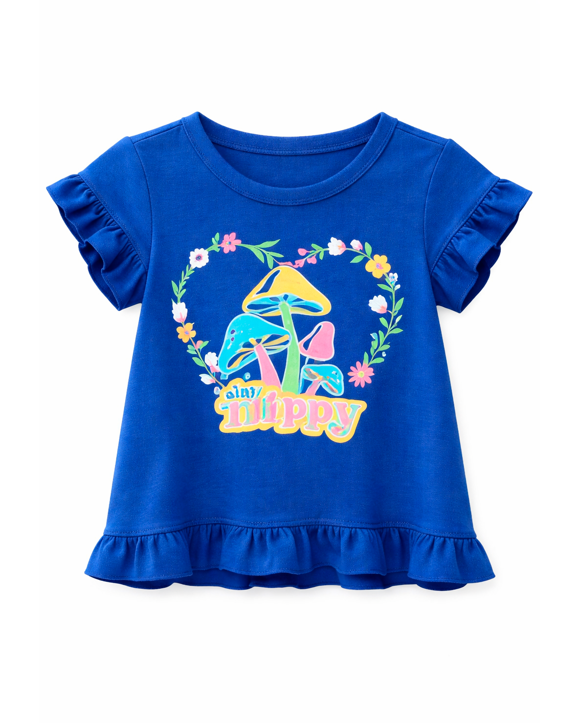 Blusa Niña Estampada “Stay Happy” Azul