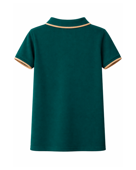 Polo Infantil Verde Botella con Detalles en Contraste