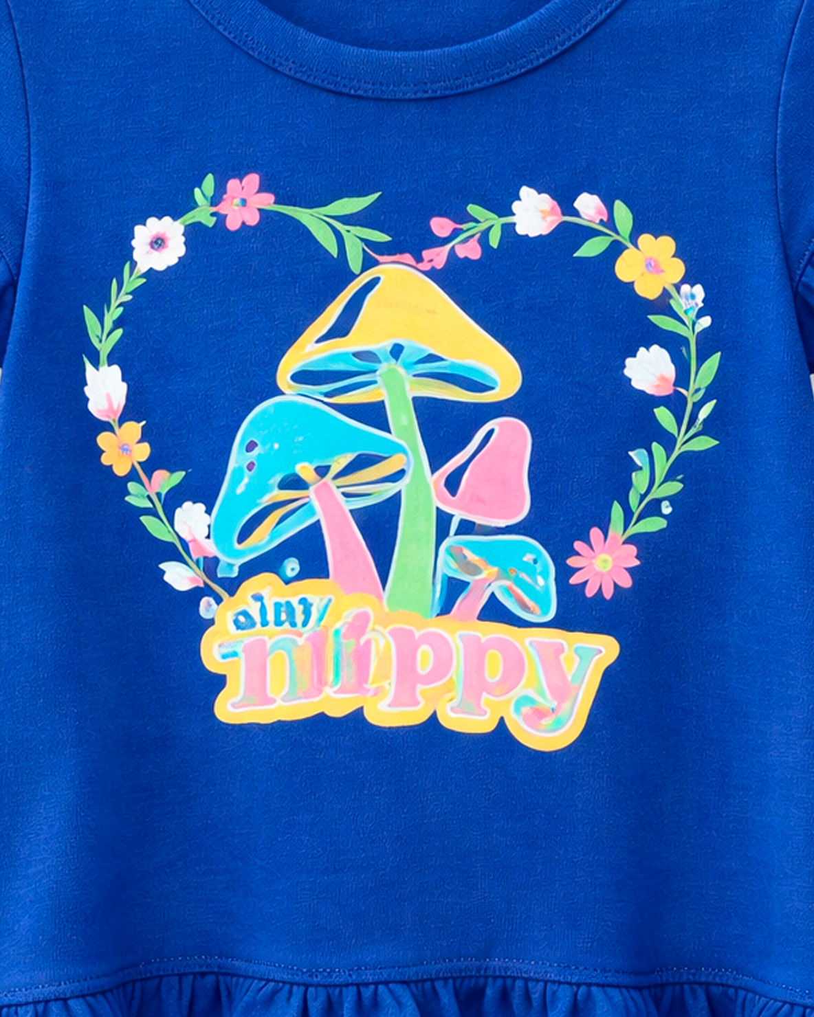 Blusa Niña Estampada “Stay Happy” Azul