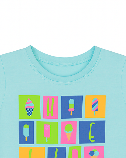 Blusa basica para niña Azul