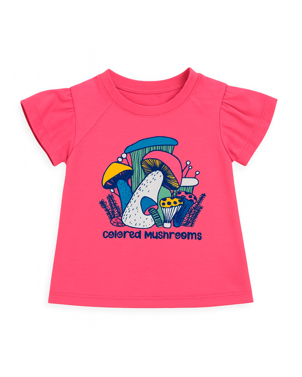 Camiseta Infantil con Estampado Colored Mushrooms