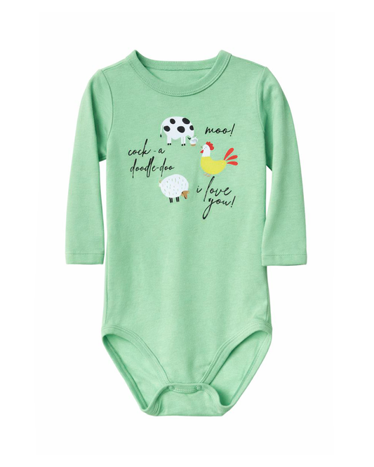 Body Bebé Manga Larga Estampado Granja