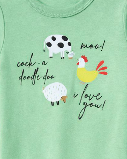 Body Bebé Manga Larga Estampado Granja