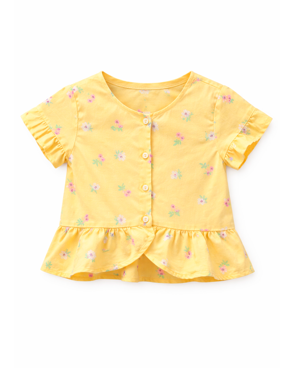 Blusa Niña Estampada con flores Amarilla