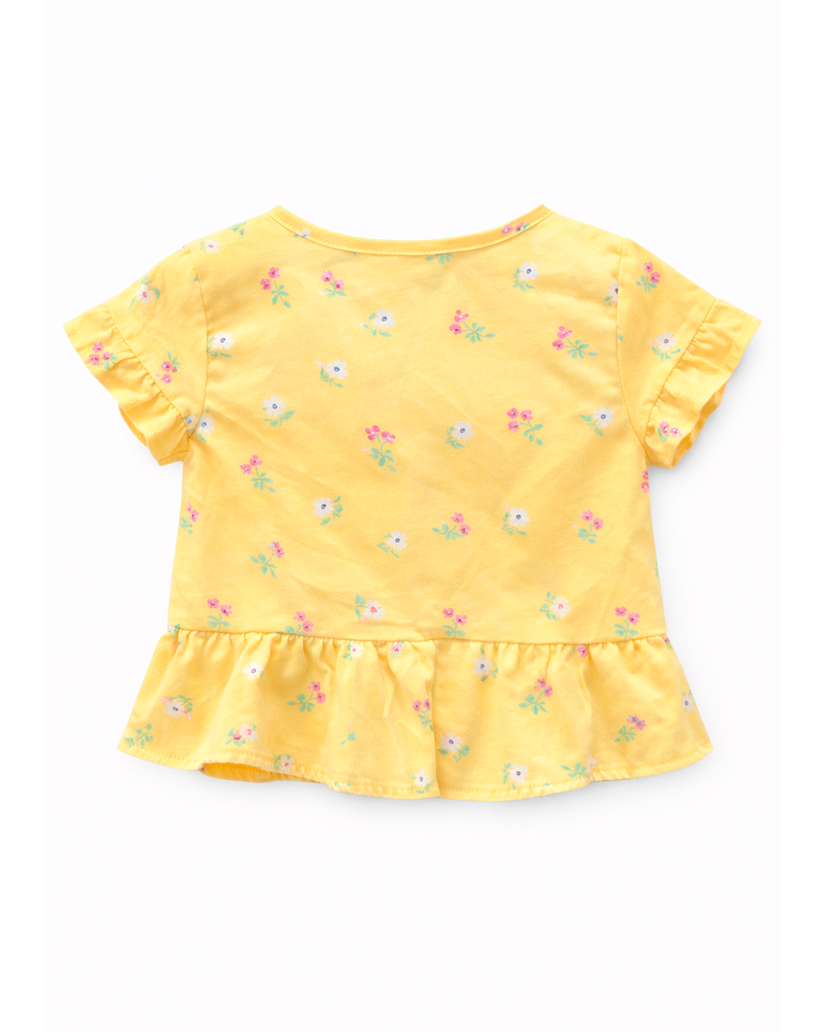 Blusa Niña Estampada con flores Amarilla