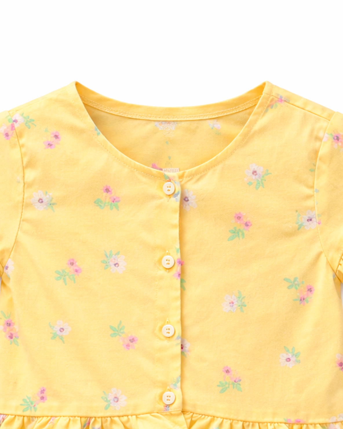 Blusa Niña Estampada con flores Amarilla