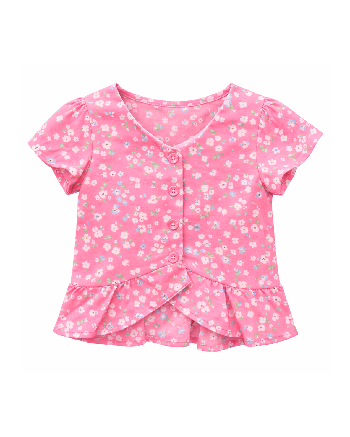 Blusa Niña Estampada con Flores Rosada
