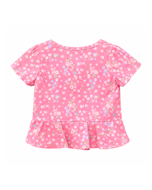 Blusa Niña Estampada con Flores Rosada