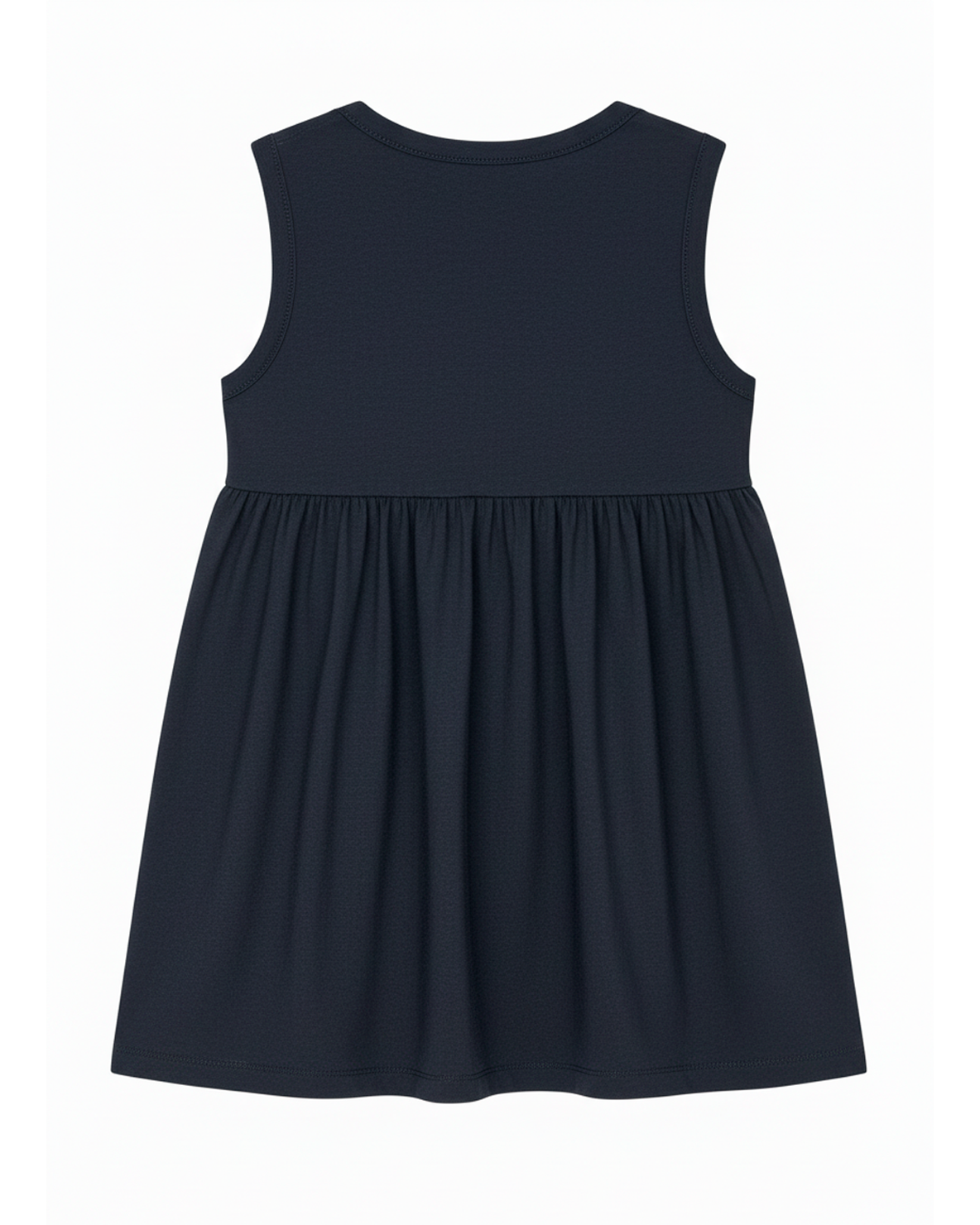 Vestido Azul Marino con Bordado Dorado