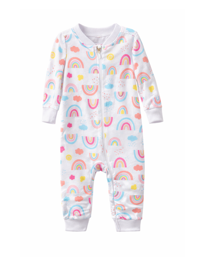 Pijama Enteriza para bebé niña con cierre Estampada