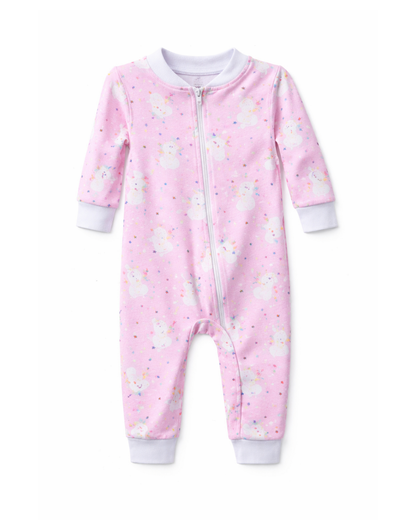 Pijama Enteriza para bebé niña con cierre Estampada