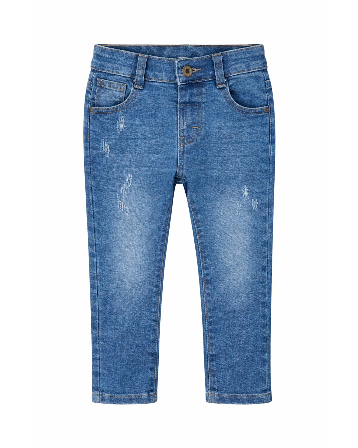 Jean Niño Denim con Efecto Desgastado Azul Claro