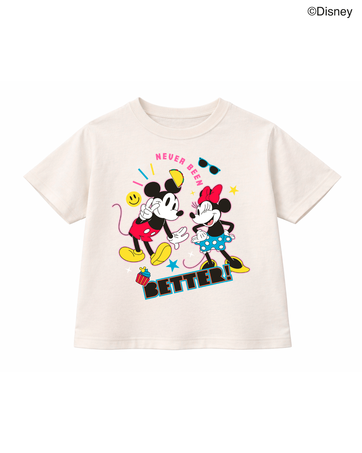 Camiseta niña Mickey & Minnie Disney “Never Been Better” color crudo