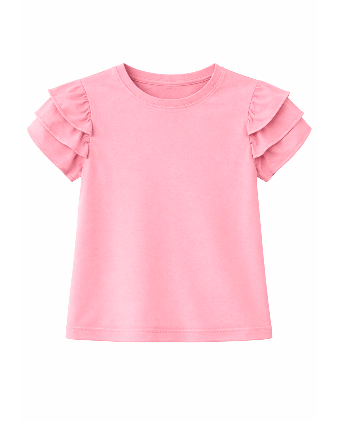 Blusa Niña con Mangas en Volantes Rosada