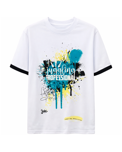 Camiseta Blanca con Gráfico Juggling Profesional