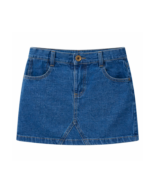 Falda Infantil en Denim Azul Clásico