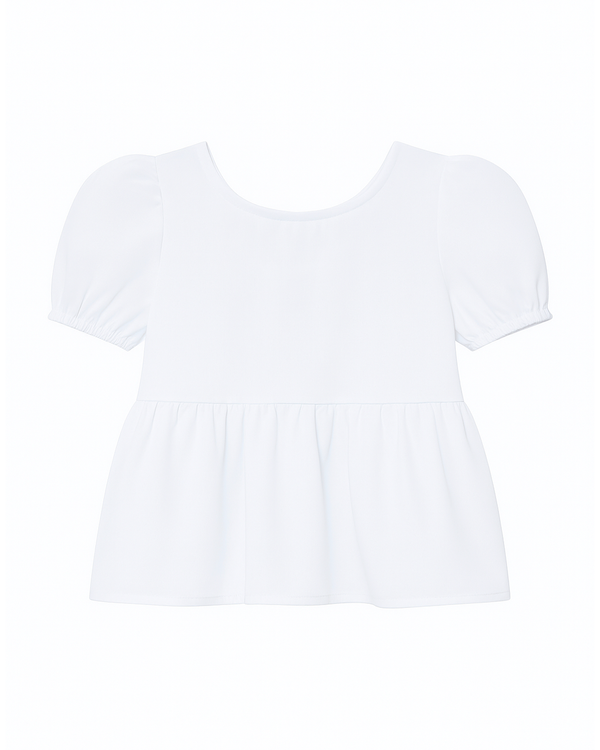 Blusa Infantil Blanca con Espalda Anudada