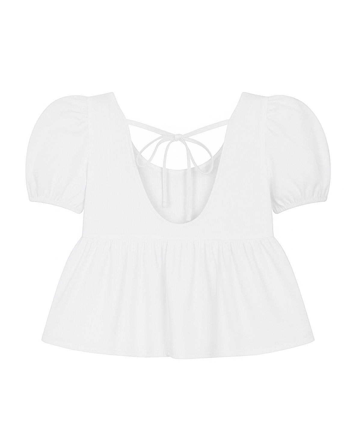 Blusa Infantil Blanca con Espalda Anudada