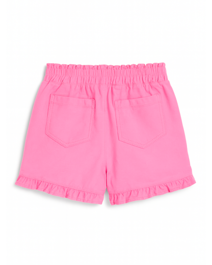 Short rosa con volantes y cintura ajustable